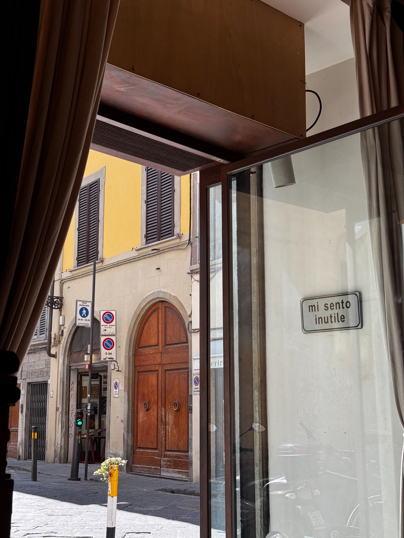 View from the gallery window toward the Florence street