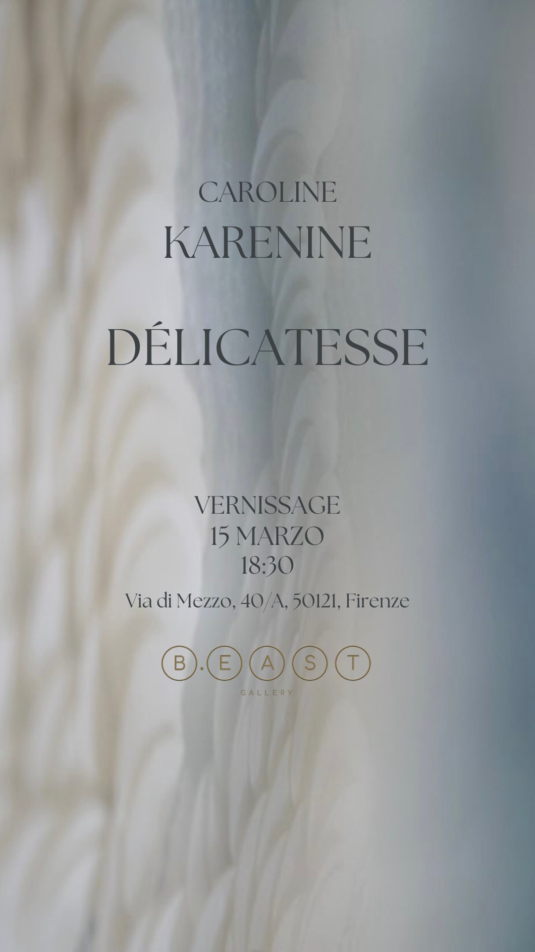Délicatesse exhibition announcement for Caroline Karenine