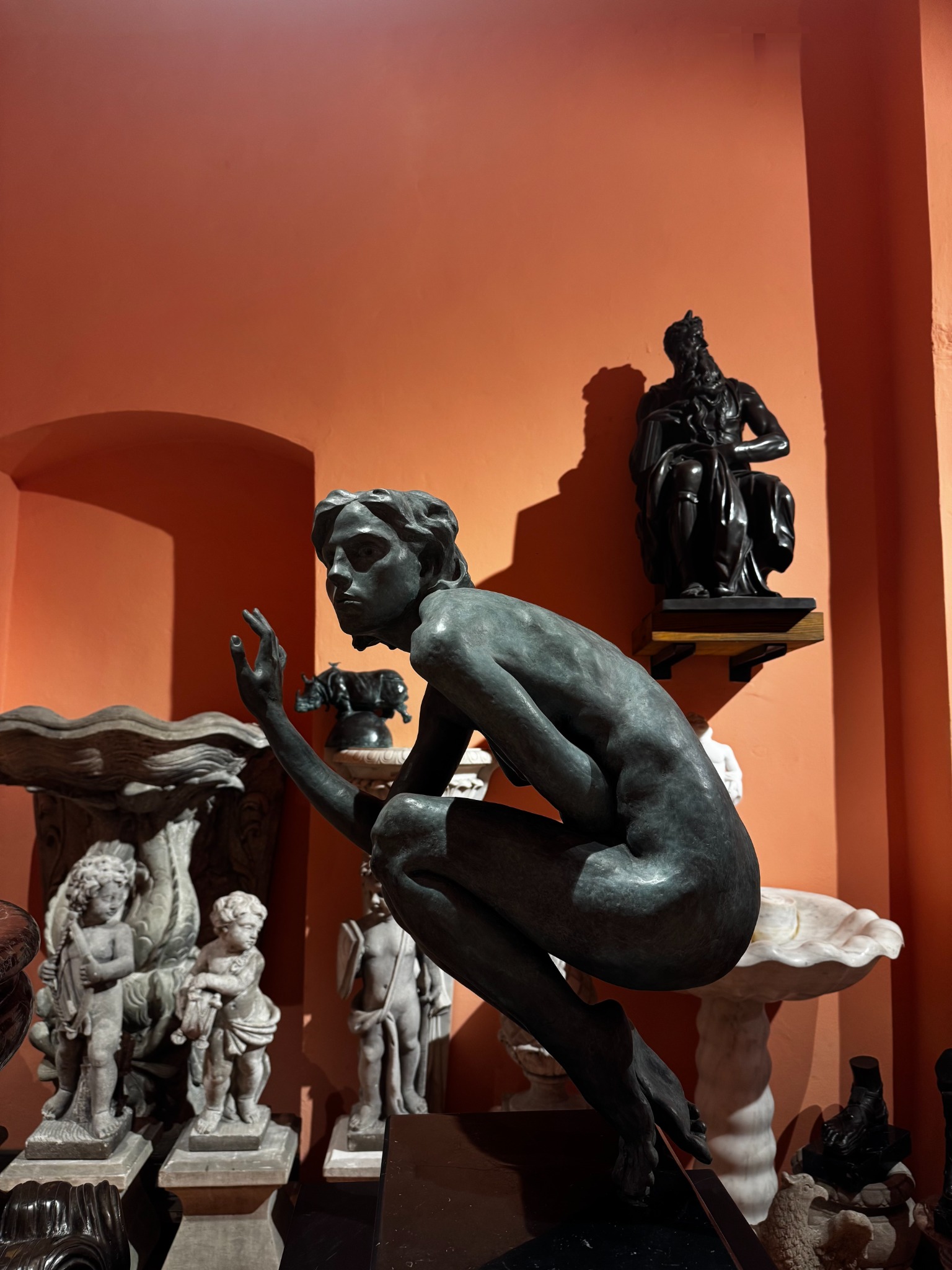 Bronze sculpture displayed inside Frilli Gallery